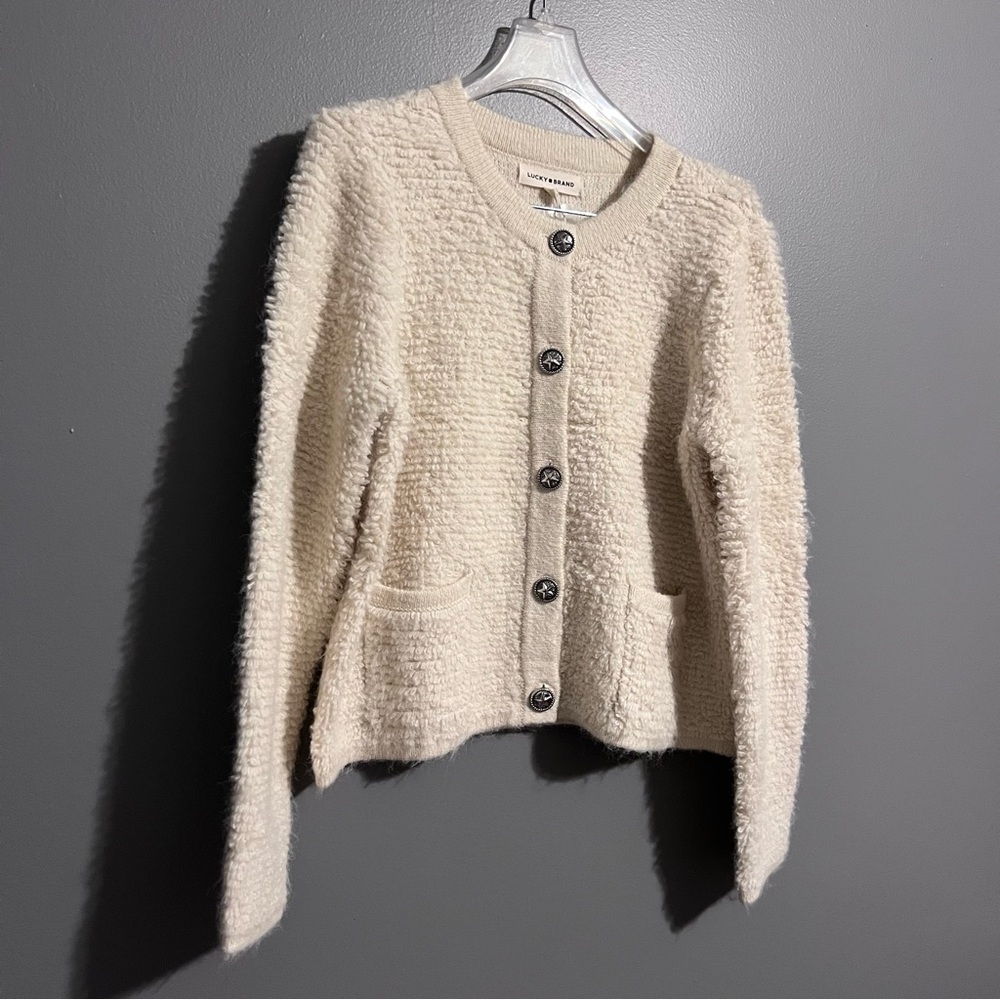 Lucky Brand Women's Textured Button-Up Cardigan - Picture 3 of 11